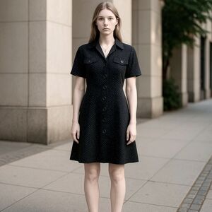 Emma JAMES Vintage Style Rockabilly PINUP  Dress Fitted Polkadot DRESS Size 12 P